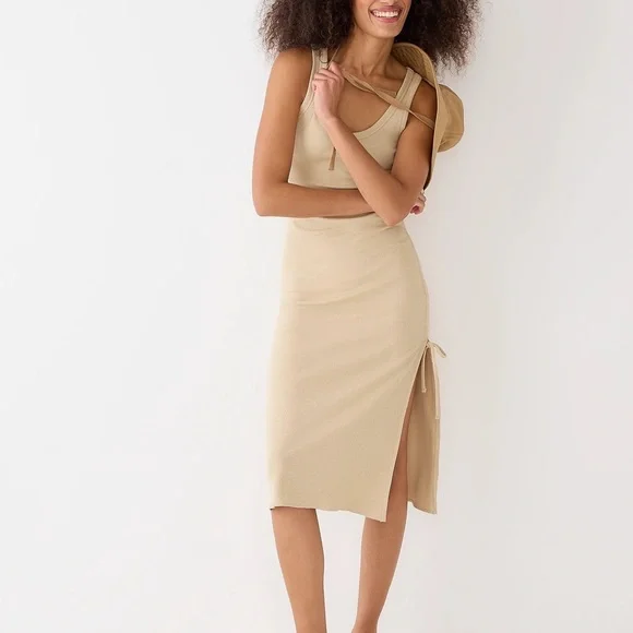 J.Crew Ruched midi dress in vintage rib - Picture 2 of 7
